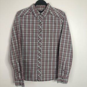 Prana Bryant Plaid Long Sleeve Slim Fit Pearl Snap Button Down Men's Small